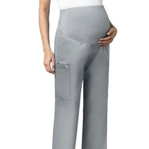 WonderWink Gray Maternity Scrub Pants- Medium